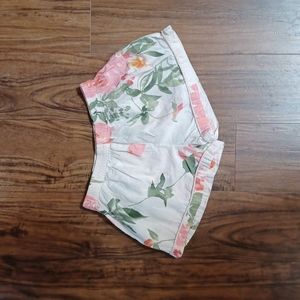 Floral shorts size small teens light pink summer bottoms elastic waistband